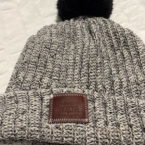 Love Your Melon Knit Beanie with Black Pom